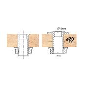 Adaptateur douille pour établi  Ø 20-16 mm PIHER