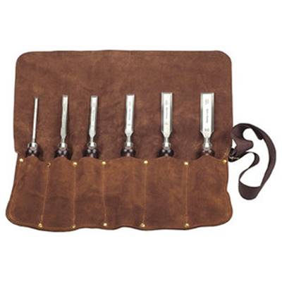 Trousse en cuir de 6 ou 12 ciseaux à bois