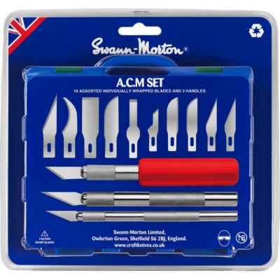 Set 3 cutters scalpels ACM avec 13 lames